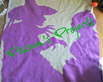 Witch and Girl Blanket Pattern