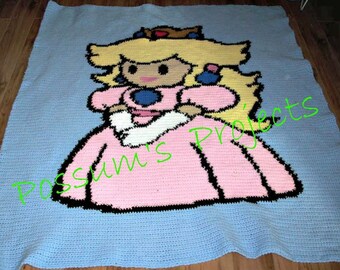 Pink Princess Gaming Inspired  Graph  Blanket Pattern