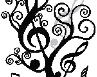 Music Tree Blanket Graph Pattern