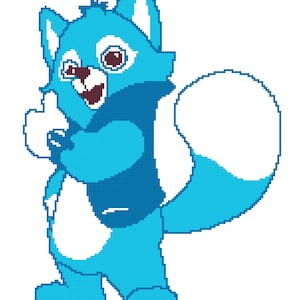 Blått varginspirerat filtmönster