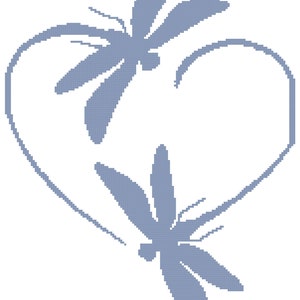 Patrón de manta con gráfico de corazón de libélula
