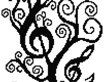 Music Tree  Youth Size Graph Blanket Pattern