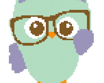 Educated Owl Graph Baby  Blanket Pattern