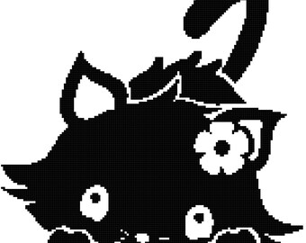 Cute Kitten  Graph  Blanket Pattern