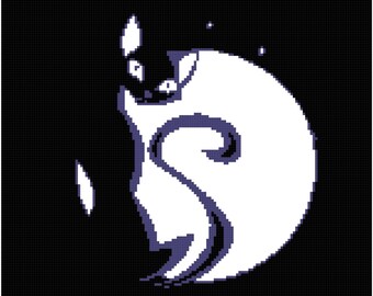 Cat & Moon Blanket Pattern
