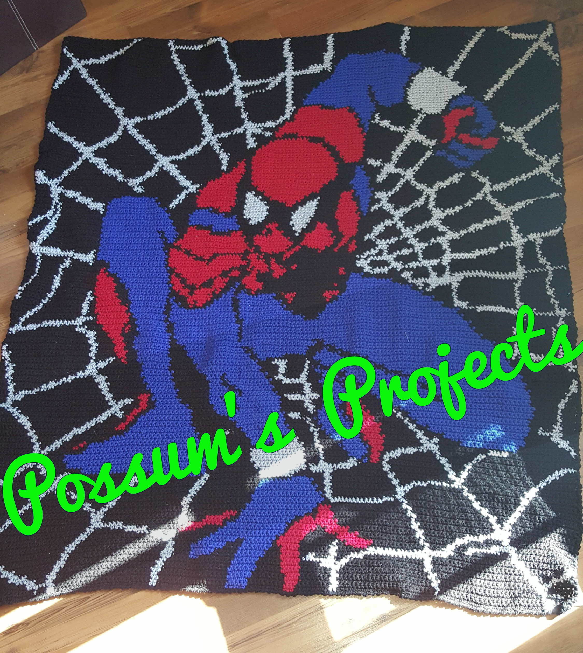 Spider Man Fleece Blanket Knotted Fringe Ends Spider Sense