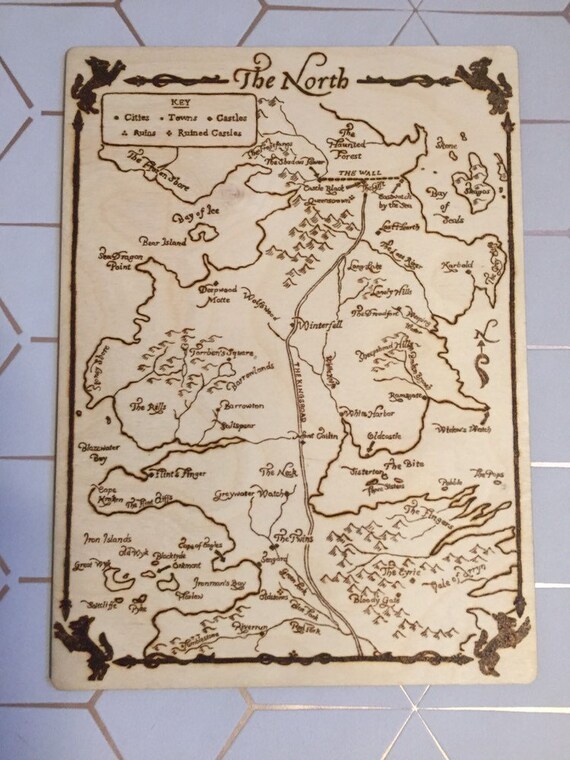 Un mapa de Juego de Tronos del norte del castillo de - Etsy México