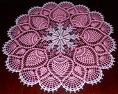 Stunner Real Handmade Crochet Tablecloth-Doily, ROSE, Round, 36 quot , 100 Cotton, FREE shipping USA
