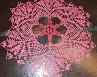 ECRU STAR Round 23 100/% Cotton Lovely Real Handmade Crochet Doily