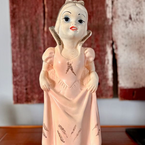 Vintage 14” Carnival Chalkware Snow White - Carnival Prize Figure