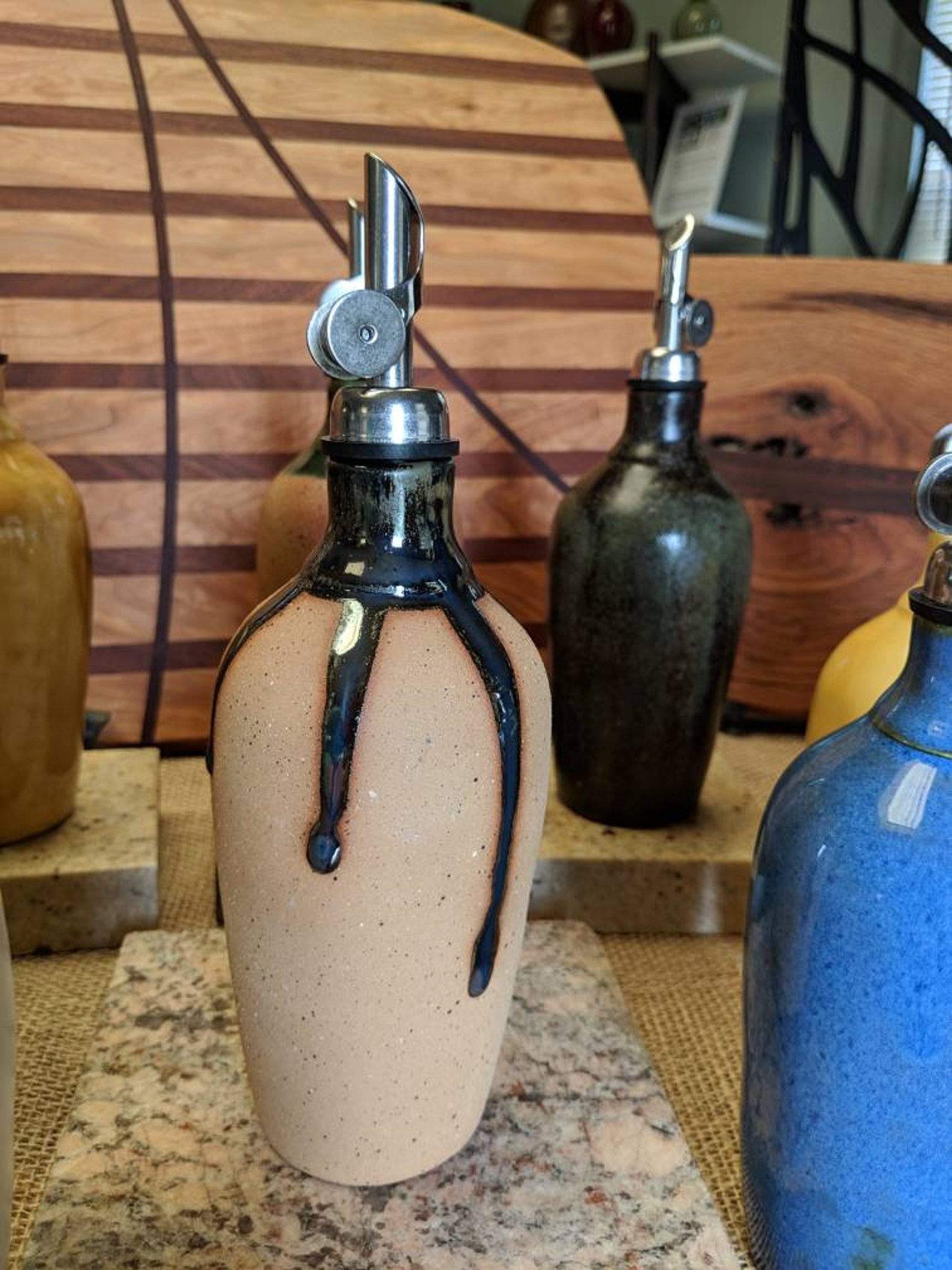 Oil or Vinegar Pottery Jars in Browns Handmade in Seagrove North Carolina Etsy