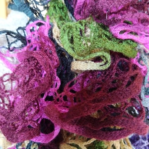 Cascade Scarf made of 100% acrylic yarn, handcrafted by The Fuchia Flamingo, hand wash