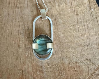 Labradorite pendant, green Labradorite, Sterling Silver jewelry