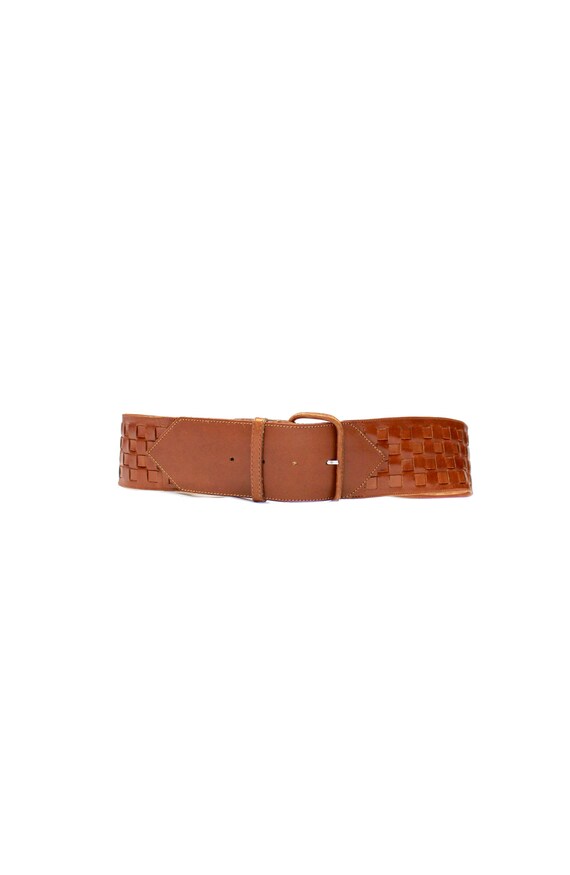 Vintage 90's Georges Rech Brown Leather Braided Wo