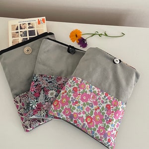 Étui protecteur en velours Liberty avec pochette pour livre