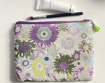 Liberty Luxury Sunflowers Green Make Up Bag Pouch