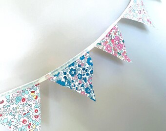 Liberty Betsy Floral Rainbow Bunting – Handmade Fabric Party Garland – Custom Length