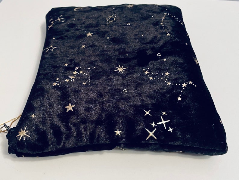 Black Velvet Star Constellations MakeUp Bag With Waterproof Lining Pouch Purse Clutch Astrology gift Star sign pouch Bild 6