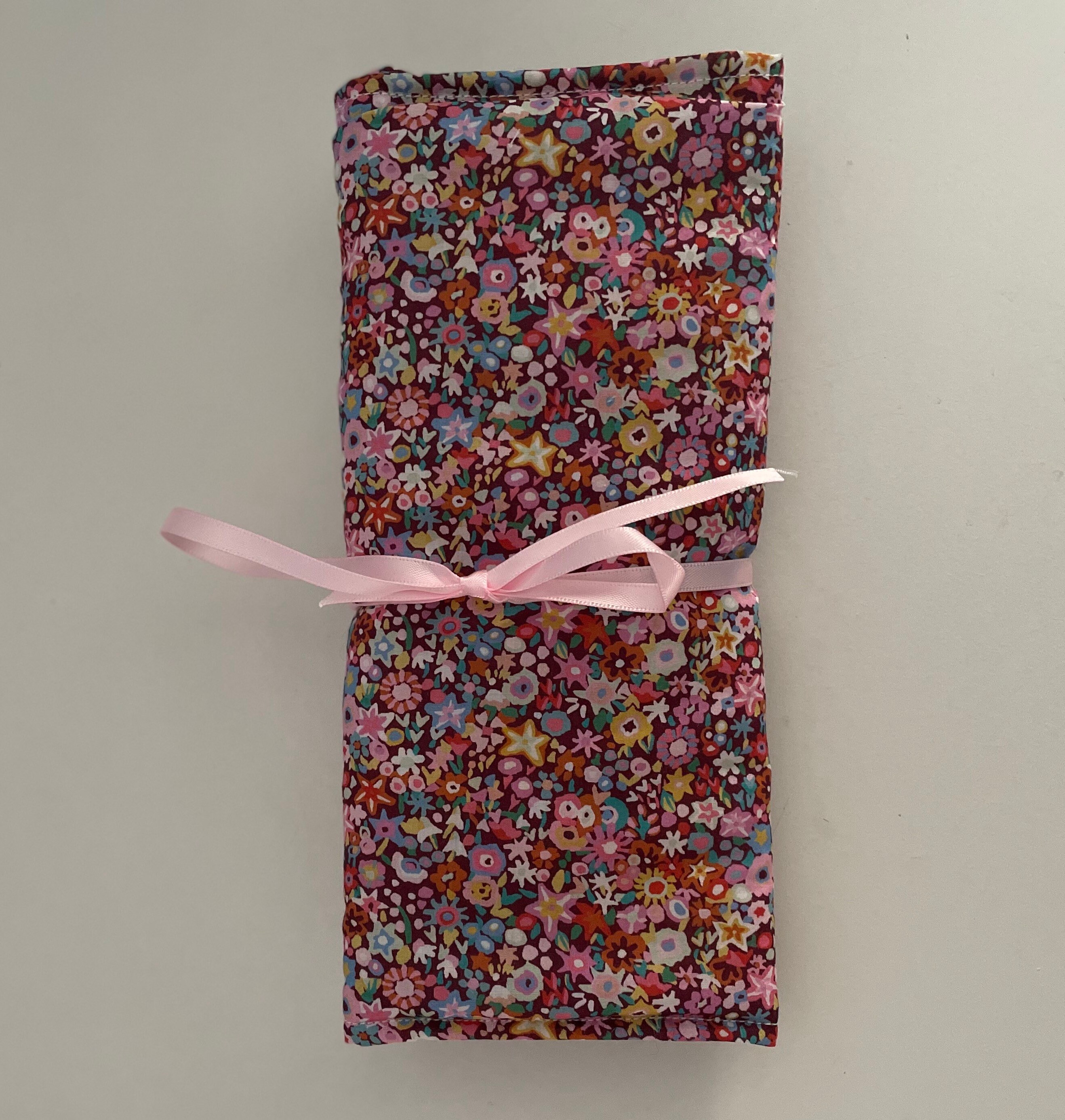 Liberty Pink Floral Make up Brush Roll Make up Storage Fabric Brush Roll Up  