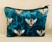 Velvet Green Bee MakeUp Bag Pouch Purse Clutch 