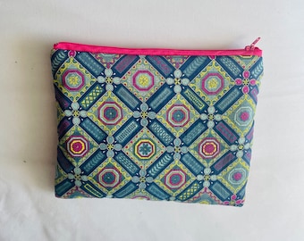 Blue Liberty Moroccan Tile MakeUp Pouch Bag