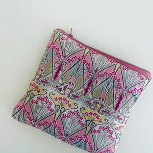 Liberty Pink Pastell Ianthe Make Up Bag Beutel Geldbörse mit wasserdichtem, abwischbarem Futter