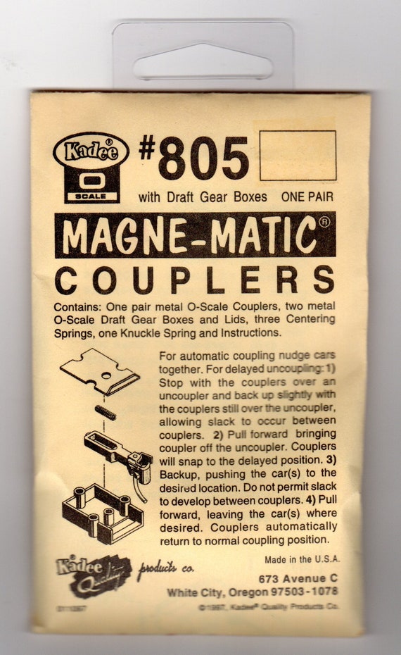 Kadee 2022 Christmas Car Kadee O Scale Magne-Matic Couplers No. 805 One Pair With Draft | Etsy  Ireland