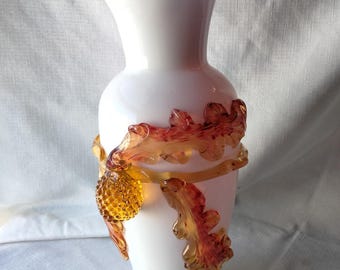 Massive Victorian era Stevens & Williams Matsu-No-Ke vase