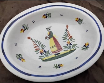 Henriot Quimper oval serving bowl