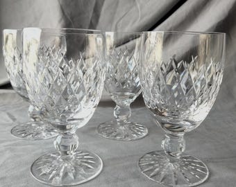 4 Waterford Boyne claret wine glasses