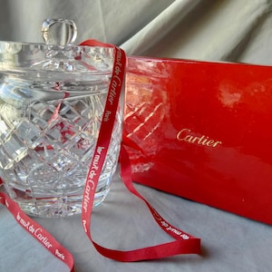 Cartier biscuit barrel with lid in box