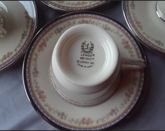 Lenox Amethyst Footed Cup and Saucer Sets