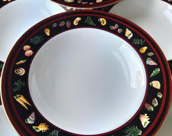 4 Georges Briard Secrets of the Sea rim soup bowls