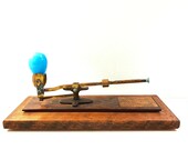 19th Century Egg Scale Vintage Antique Prop Farm Farmhouse Chic Country Blue Egg Shabby Chic Wood Brass