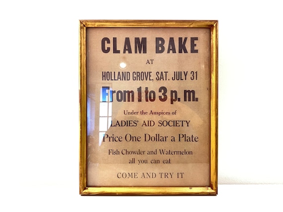 Seafood Plaque Clam Bake Wood Signs GS 2789