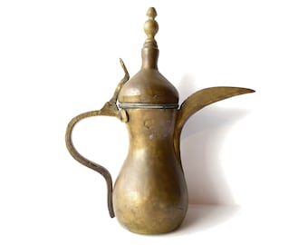 Small Brass Ewer Pitcher Vintage Antique Gift Metal Foot Washing Ceremony Maundy Watering Can Exotic Moroccan Orientalism Moorish Victorian