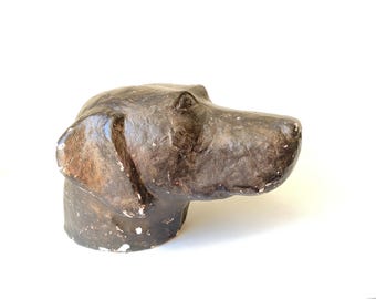 Dog Head Figurine Sculpture Brown Labrador Office Decor Dog Lover Gift