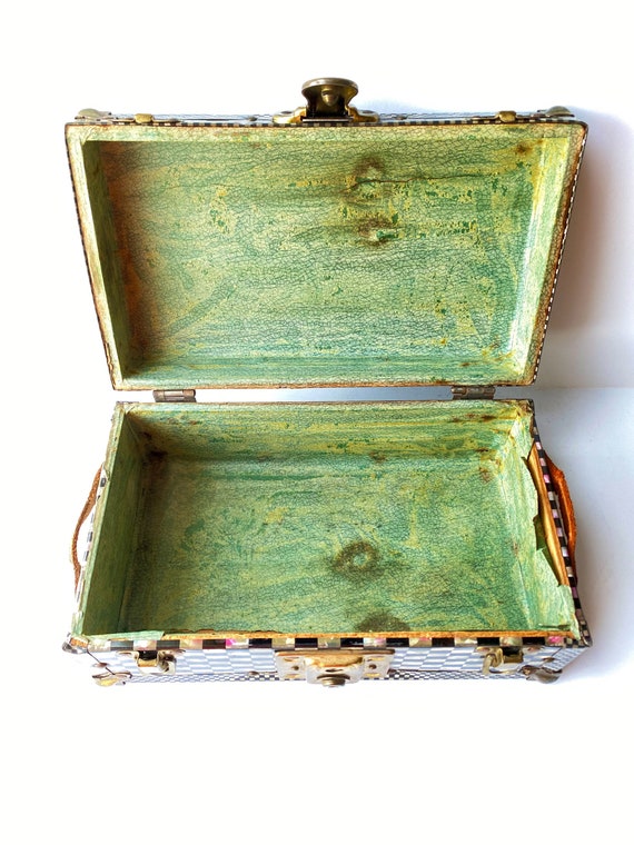 Miniature Trunk Eagle Lock Company Terryville Connecticut Black