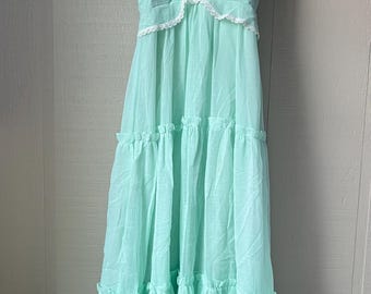Vintage Gunne Sax-style dress mint green