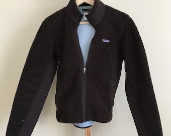 Patagonia Synchilla Full Zip Fleece Jacket Brown Womens Quilted Hybrid Small