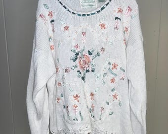 Vintage Colleen’s Collectables floral satin lacework Sweater
