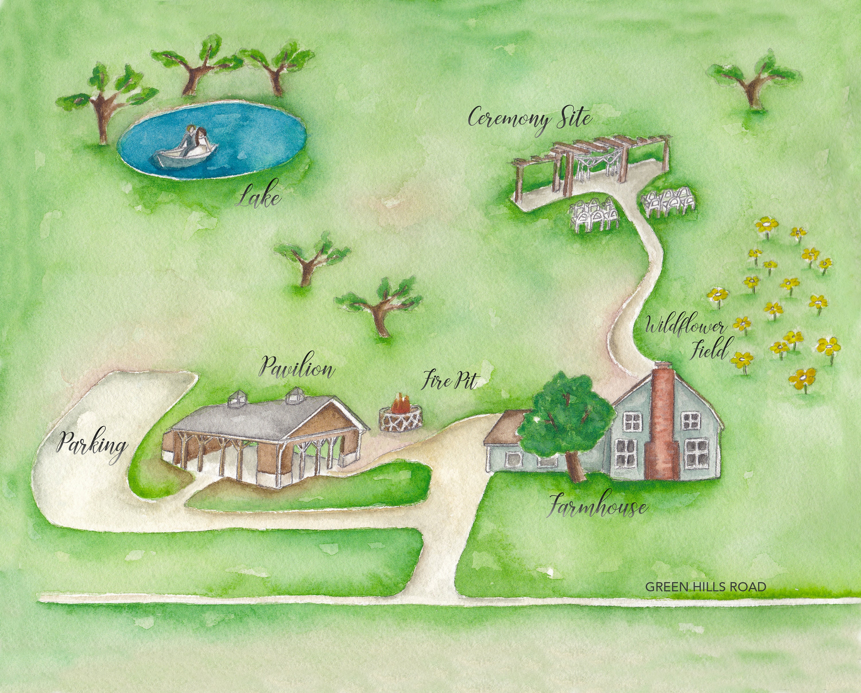 Custom Property Map Custom Venue Map Wedding Venue Map Etsy