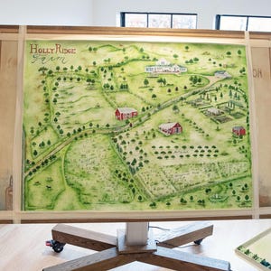 Artistieke cartografie: kaart van onroerend goed