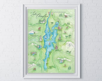 Lake Champlain Bathymetric Map Lake Champlain Map | Etsy Uk