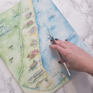 Jubiläumsgeschenk Gemälde - Aquarell Love Story Gemälde - Aquarell Beziehung Karte - Geburtstagsgeschenk Gemälde
