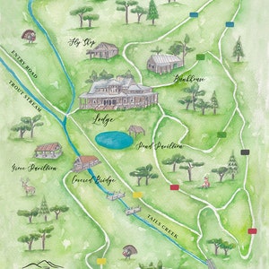 Carte personnalisée de la propriété - Plan de la propriété du lieu - Conception de la carte AirBnB - Carte de la ferme - Conception de la carte de la propriété