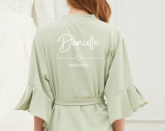 Ruffle Bridesmaid Robes, Ruffle Robe, Bridal Robe, Bridesmaid Gift, Wedding Robes, Bride Robe, Bridal Party Robes, Sage Green Robes