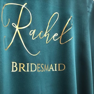 Personalised Bridal robe, Wedding Dressing Gown, Bridesmaid Wedding Robe with Satin and Lace Bridal Robes in standard and plus sizes image 5