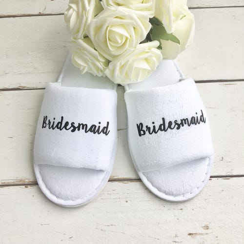 Bridesmaid Slippers Gift for Hen Party Spa Weekend or Wedding Etsy UK