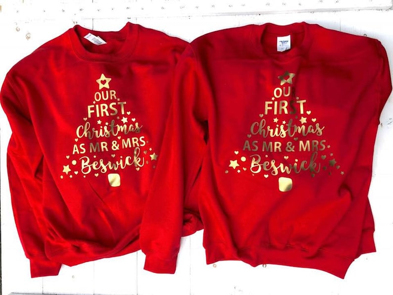 Matching Christmas Jumpers Our First Christmas as Mr and Mrs Etsy